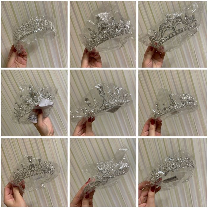 Корона диадема діадема на голову срібло сіра серая белая біла