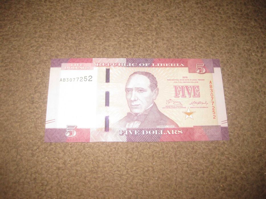 Nota da Libéria "5 Dollars" UNC