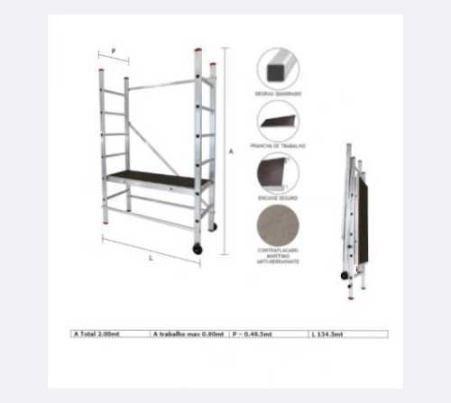 Escadas, Andaimes e Escadotes Alumínio Novos - Direto da Fábrica PT