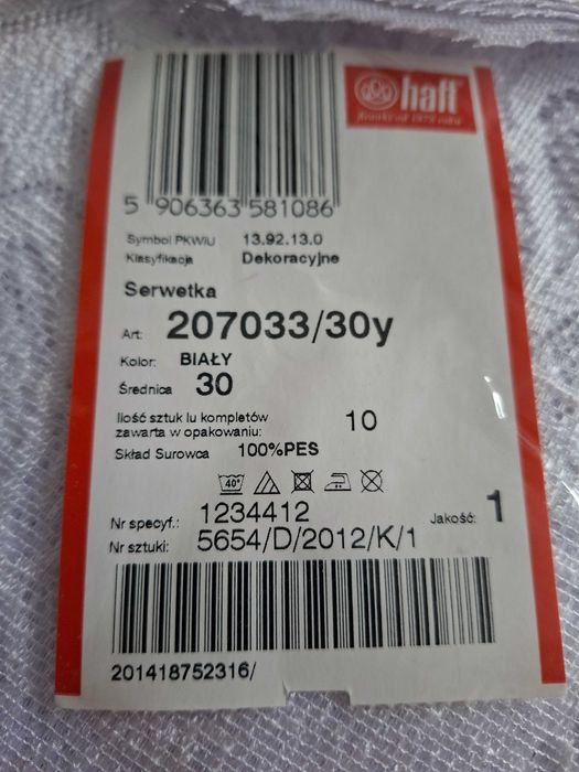 Serwetki koronkowe ozdobne 10sztuk 30cm