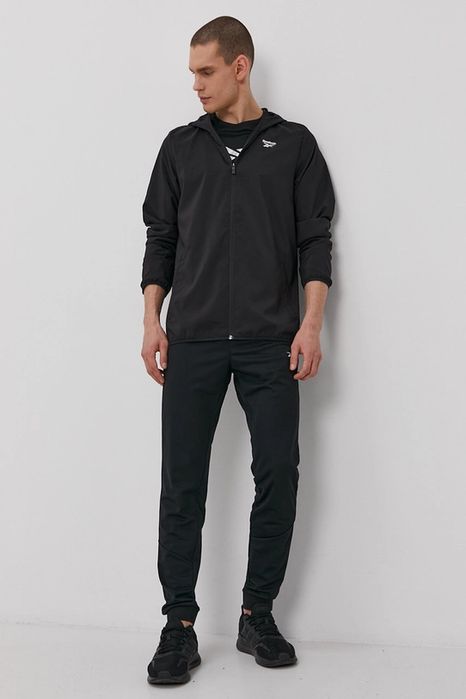 Kurtka wiatrówka czarna z logo Reebok L