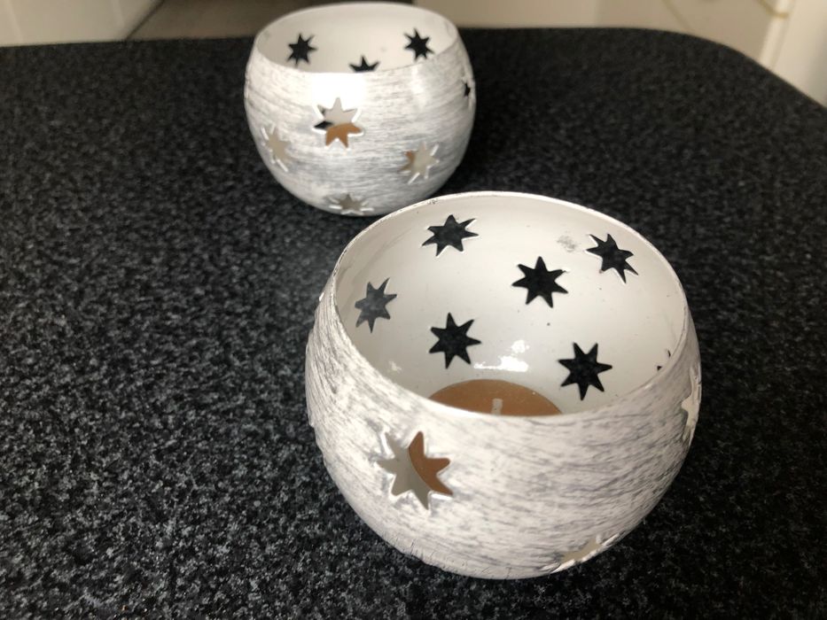 2 Porta Velas em latão com motivos de estrelas Zara Home