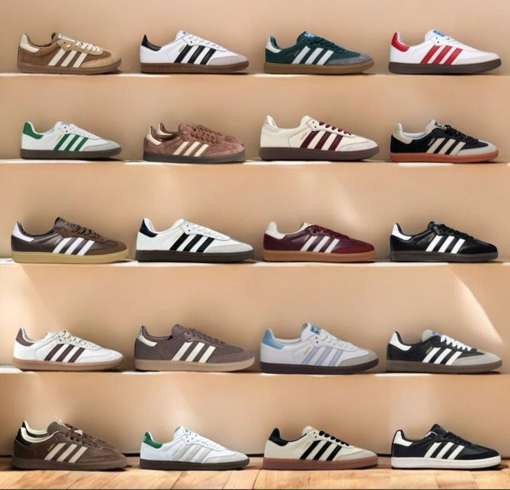 р36-45 Кросівки Adidas Samba White Black Green Pink
