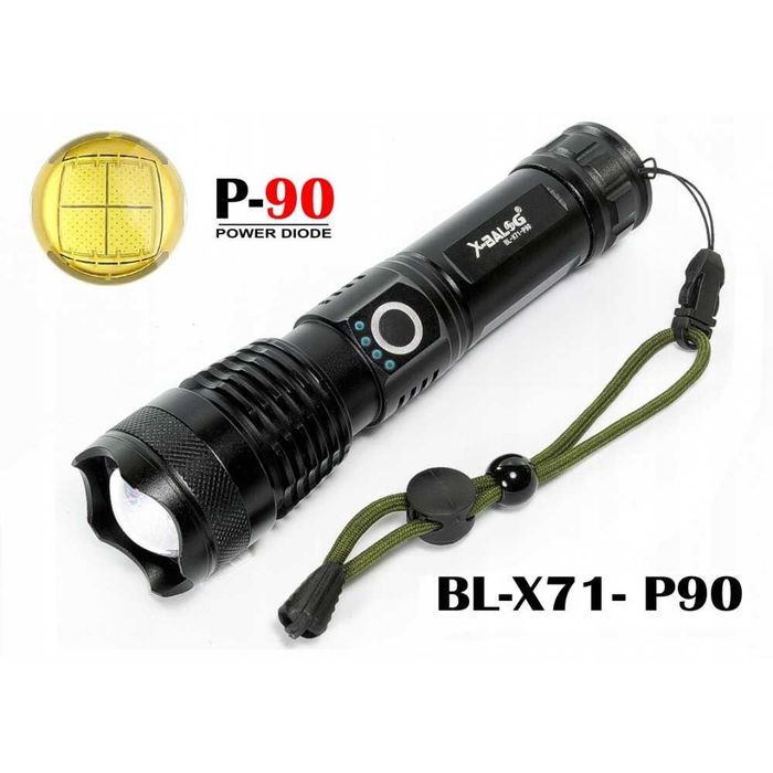 Тактический мощный фонарь POLICE BL-X71-P90 фонарик аккумулятор 26650