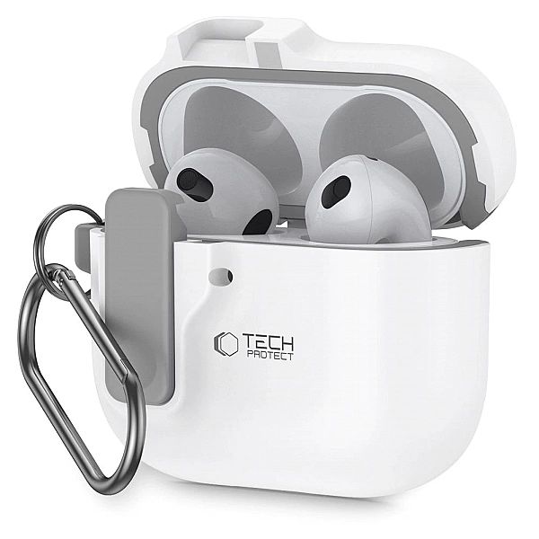 Etui Tech-Protect Slim Hook na AirPods 4 - białe
