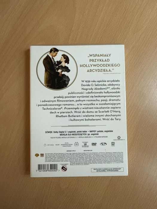 Przeminęło z wiatrem DVD wydanie PL slipcover