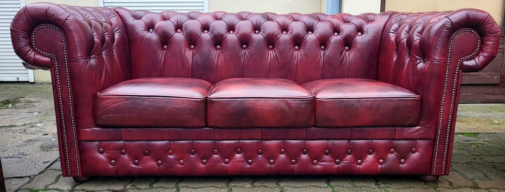 Chesterfield Classic 3+2+1 Skóra naturalna, promocja !!!