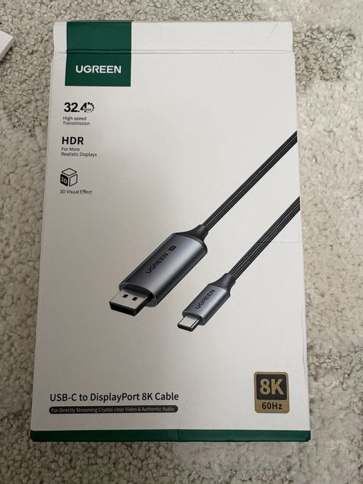 Кабель UGREEN CM556 USB-C to DisplayPort новий