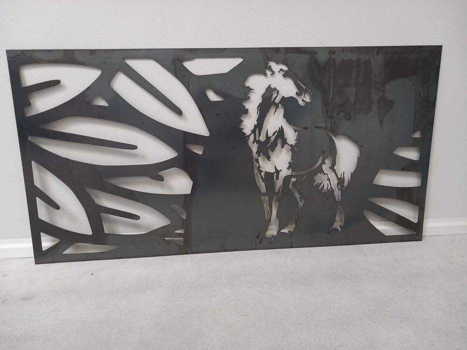 Ogrodzenie panel ogrodzeniowy nietypowy z motywem konia wizualizacja