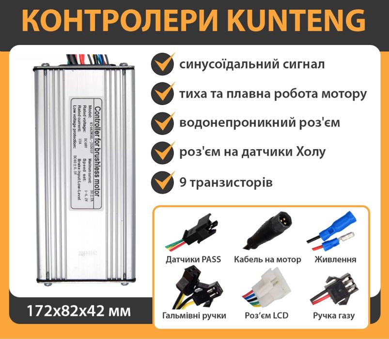 Електронабір 1000w 48v 30a, электронабор для велосипеда,набір для вело