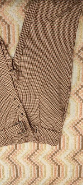 Calças xadrez cintura alta