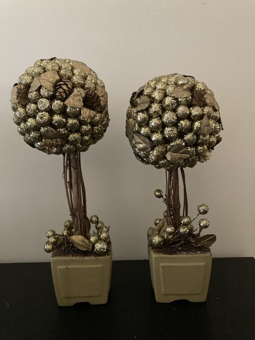 2 Árvores Douradas Decoração