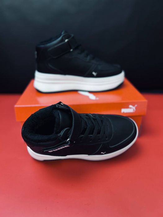 Кожаные кроссовки Пума / зимние красовки Пума / ботинки Puma / Нлвинка
