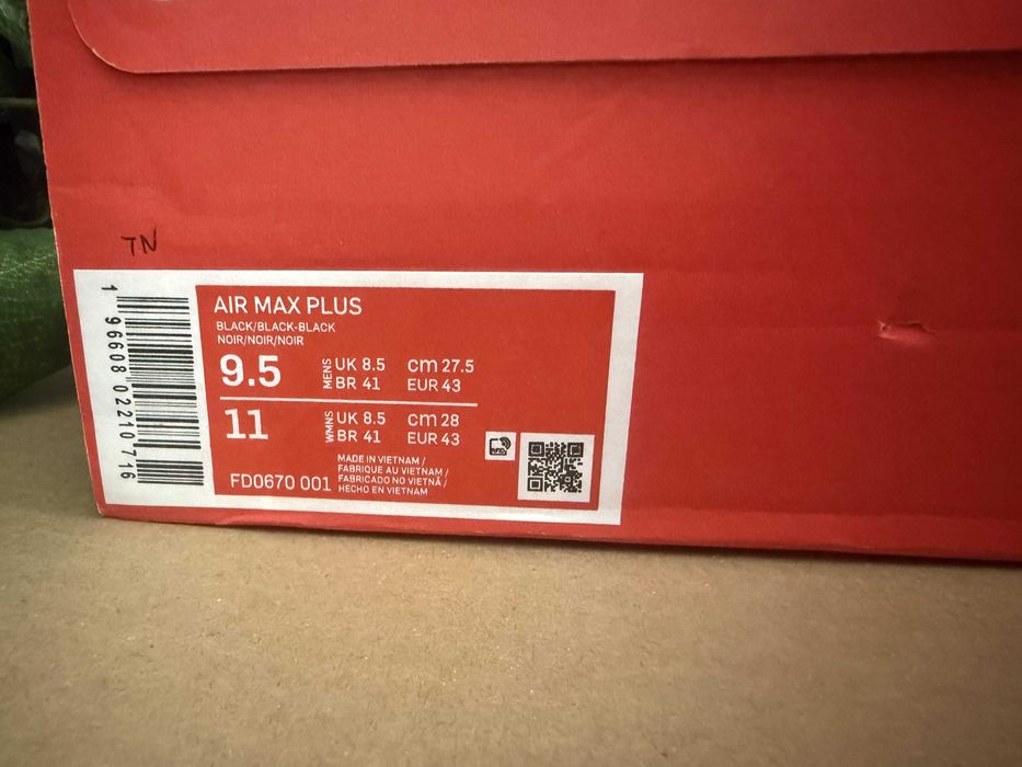 Nike Air MAX PLUS TN 43EU Czarne