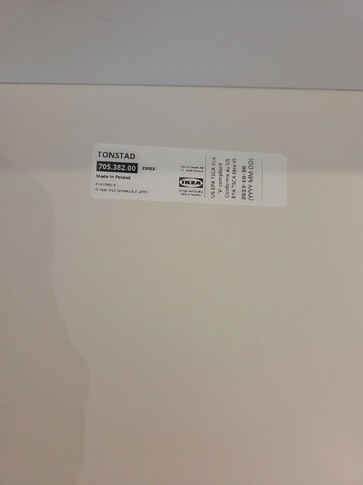 Secretária Ikea Tonstad Branca 140x75 com gaveta