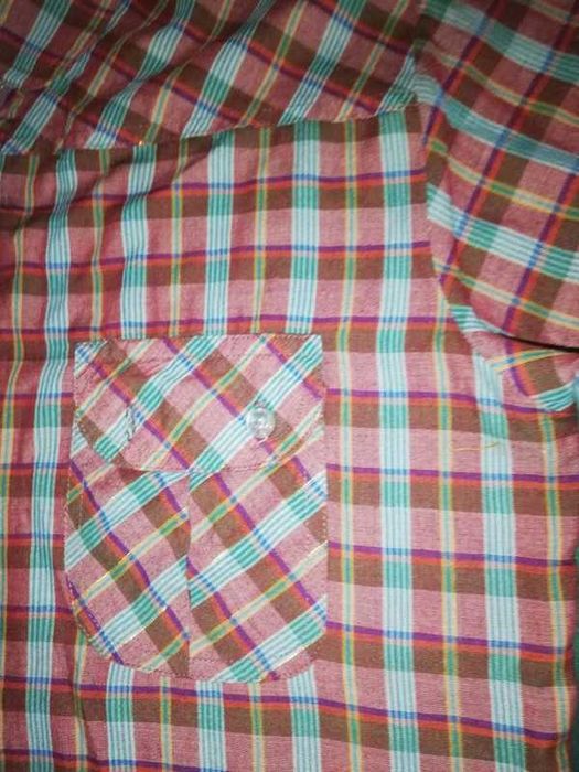 Bluzka mała bluzeczka krateczka ze zlota nitka 36