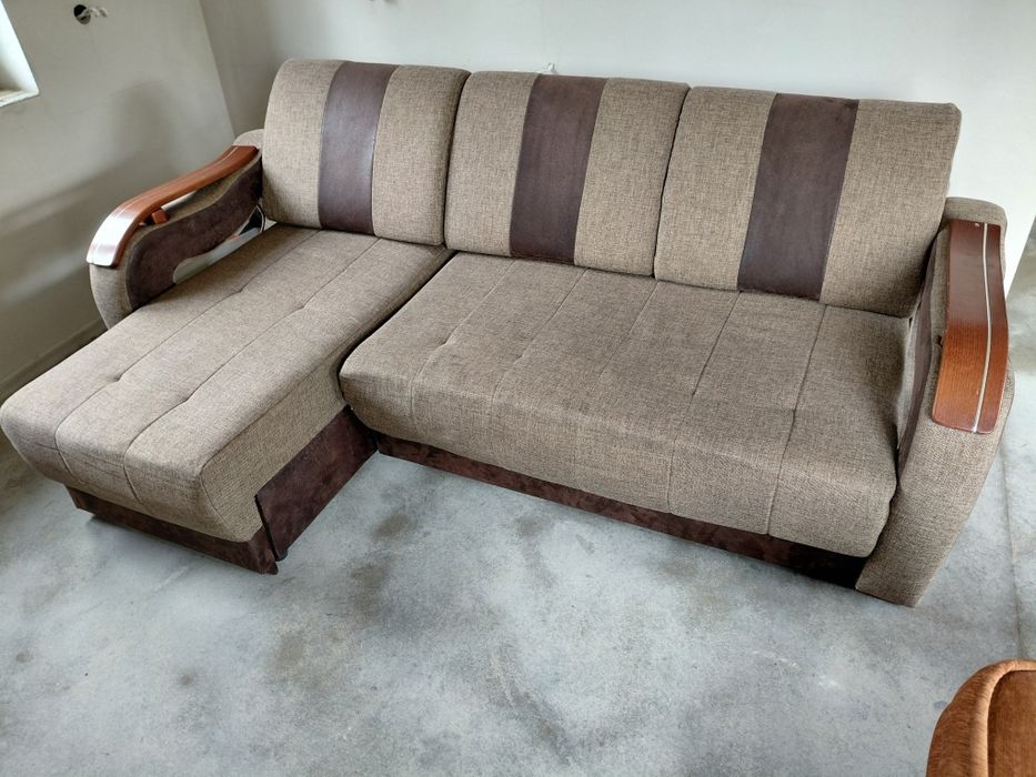 Kanapa narożna, narożnik brązowy, sofa, łóżko. Transport.