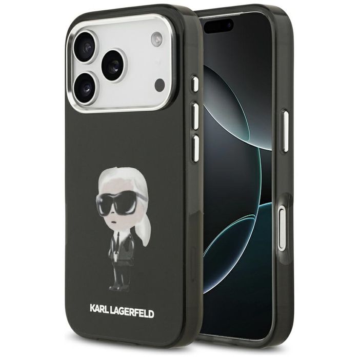 Karl Lagerfeld nakładka do iPhone 17 Pro 6,3 IML Aquarelle Karl i Logo MagSafe czarna