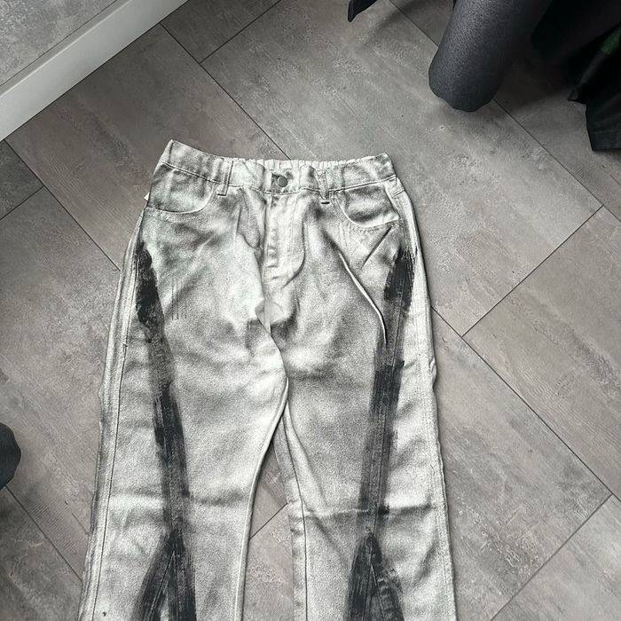 Opium flared jeans білі фларед кльош джинси реп джинсы клеш опиум