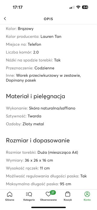 Lauren Ralph Laureh torebka Hanna 37 skóra