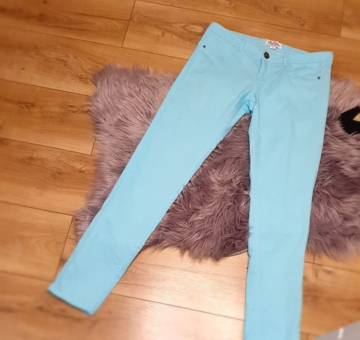 Spodnie jeansy r.M/38 Cropp chillin błękitne lazurowe pastelowe