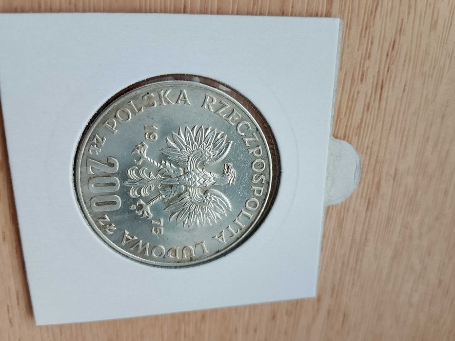 Moneta faszyzm , żołnierze , 200 zł 1975 , srebro 750