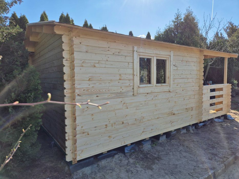od ZARAZ DOMEK drewniany letniskowy z tarasem*6m x 4m*24 m2*domki