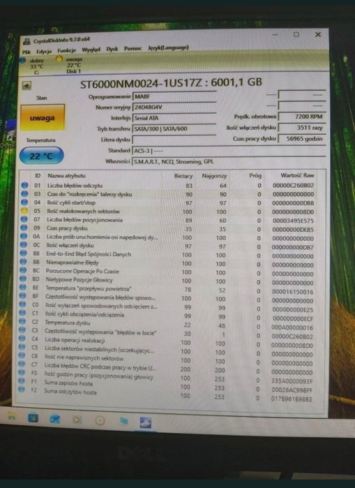 Dell Enterprise HDD 6TB | ST6000NM0024 | SATA 6Gb/s | 7200 RPM | Serwer / NAS / RAID