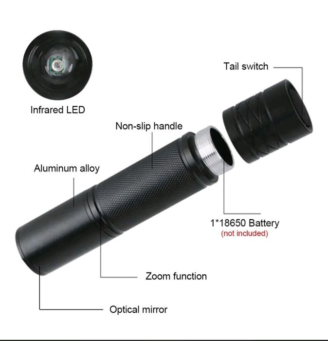 Инфракрасный фонарь. Ик 850, 940нм. Ік, Інфрачервоний ліхтар.