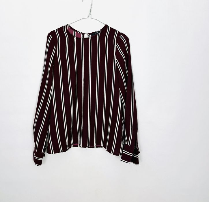 Bordowa bluzka w pionowe paski XS 34 Vero Moda