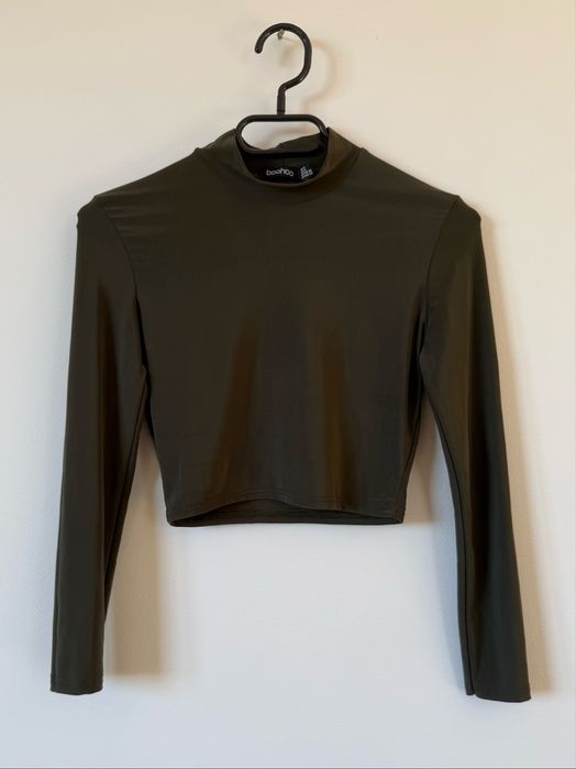 Bluzka ze stójką crop top Boohoo rozm. XS/34
