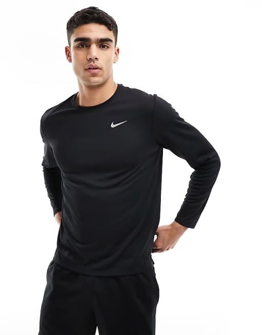 NIKE (M) Dri-Fit Miler Termo Long Sleeve чоловічий лонгслив чорний спо