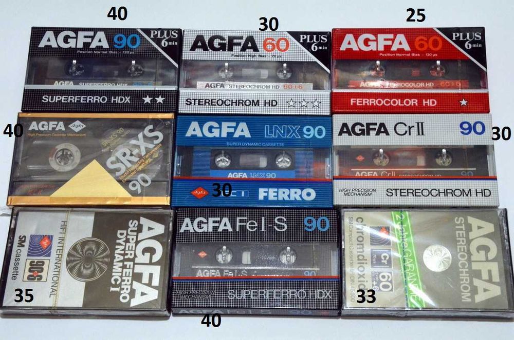 Аудио кассета  AGFA  Chrome Stereo  Ferro Super SR HR Германия  касета