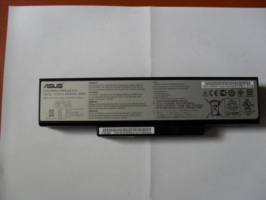 Продам ноутбук Asus A72JR по запчастям