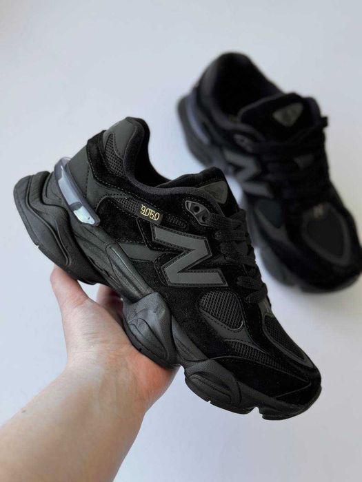Кросівки New Balance 9060 Black жіночі чоловічі чорні замша сітка демісезон | Нью Беланс замшеві весна осінь унісекс 36 37 38 39 40 41 42 43 44 45