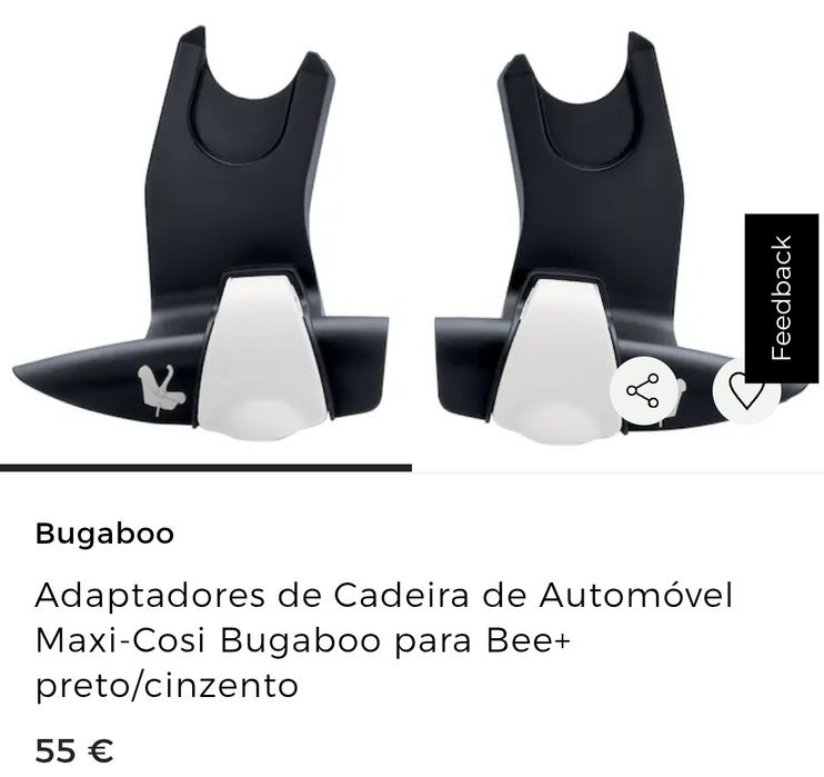 Carrinho Bugaboo com Cocoon e adaptadores para ovinho