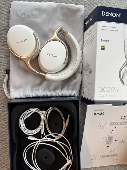 Sluchawki Denon AH-GC25W - bezprzewodowe, aptX HD, 30h BIAŁE