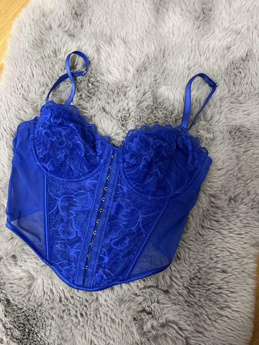 Gorset w intensywnym, elektrycznym błękicie primark 75B