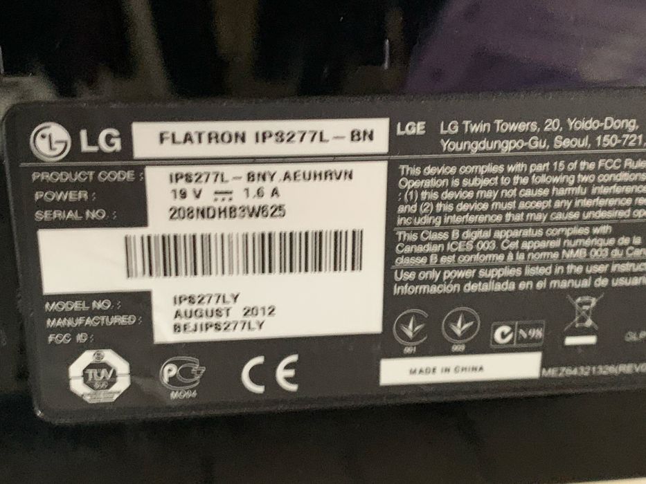 Monitor LG3277L Uszkodzony