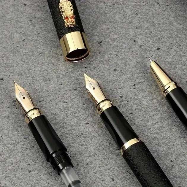 Ручка перова каліграфічна з візерунком 3 стержня 0.5/0.38/1.0 мм для письма бізнесова в коробці