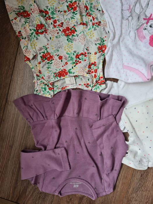 Ciuszki dla księżniczki H&M Coccodrillo r.68 7sztuk