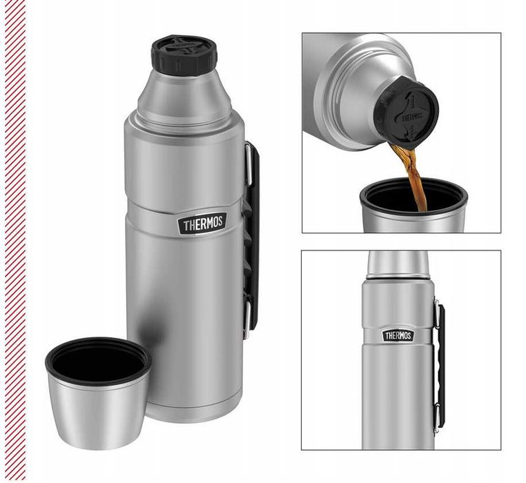 Termos na napoje kawa herbata Thermos 1,2 l srebrny stalowy wytrzymały