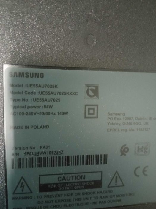 TV 40" Samsung HD  UE55AU7025K