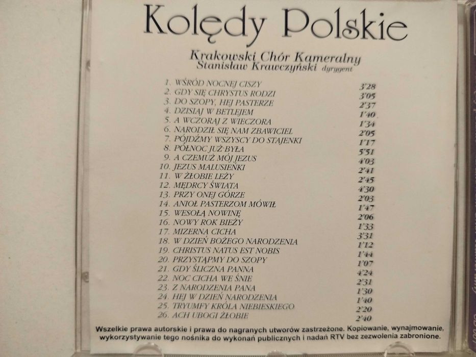 Kolędy Polskie Krakowski Chór Kameralny dyr Krawczyński CD Moderato