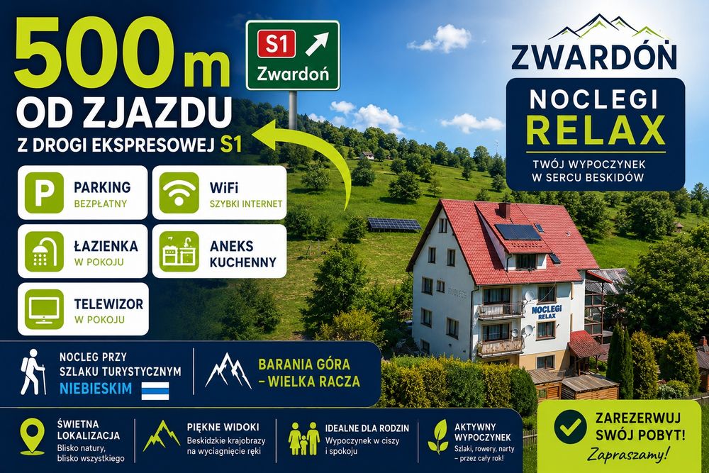 Majówka w Beskidach. Blisko Słowacji Idelane na przerwę  w podróży