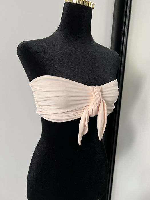 Beżowy, biustonosz, stanik, kostium kąpielowy, opaska, bikini, Etam, S