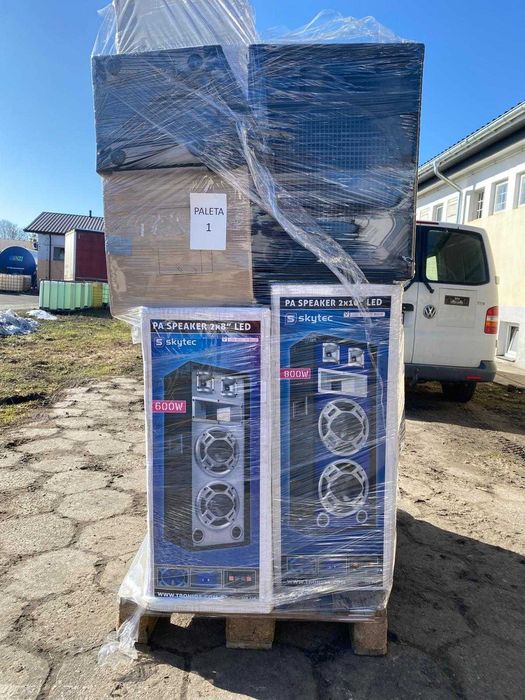 Sprzedam– MIX PALET KAT. A/B/C Sprzęt nagłośnieniowo-oświetleniowy
