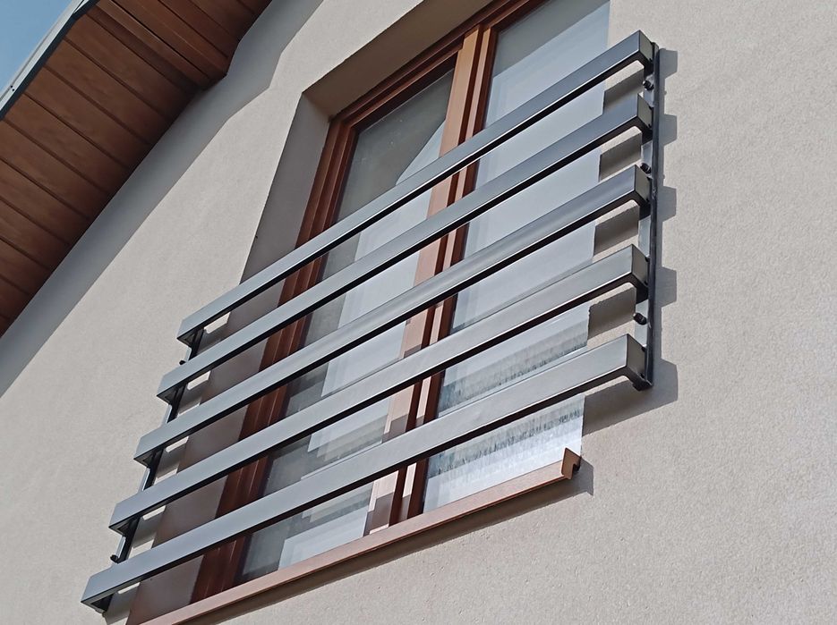 Balustrada francuska balkon francuski zewnętrzna do ściamy ocynk ral
