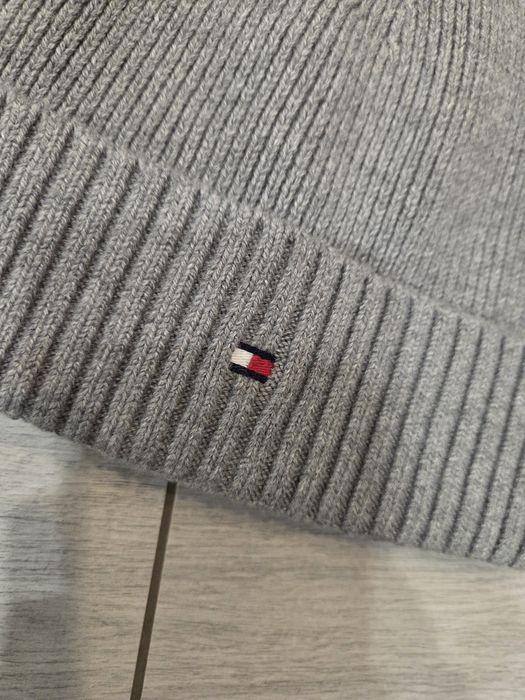 Czapka Tommy Hilfiger – szara, klasyczna