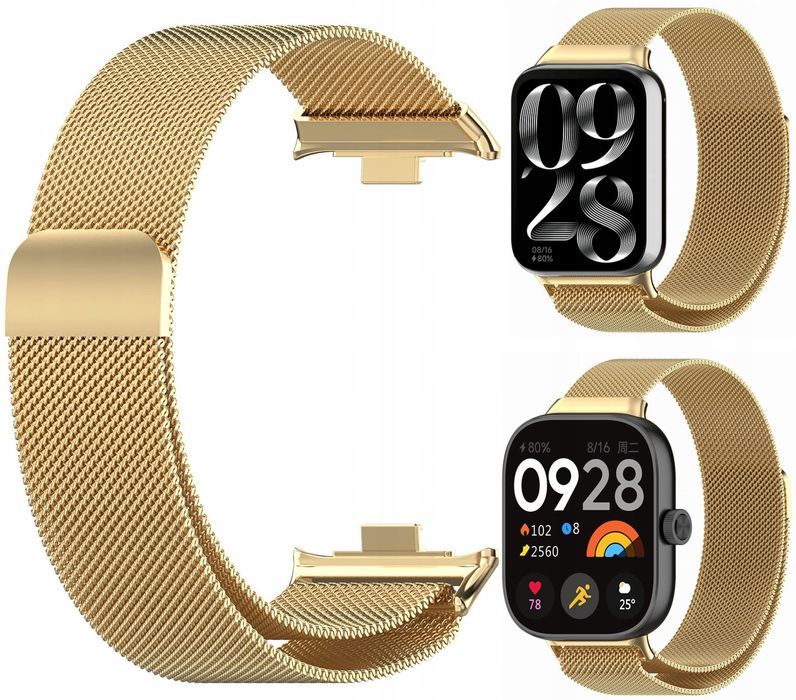 Złota bransoleta do Redmi Watch 4 / Mi Band 8 Pro – Stal nierdzewna
